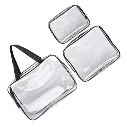 EPIGEIST 3個 防水透明トイレタリーバッグ点 素材耐久性 大中小化粧ポーチ メイク収納旅行用オーガナイザー レディース出張携帯便利