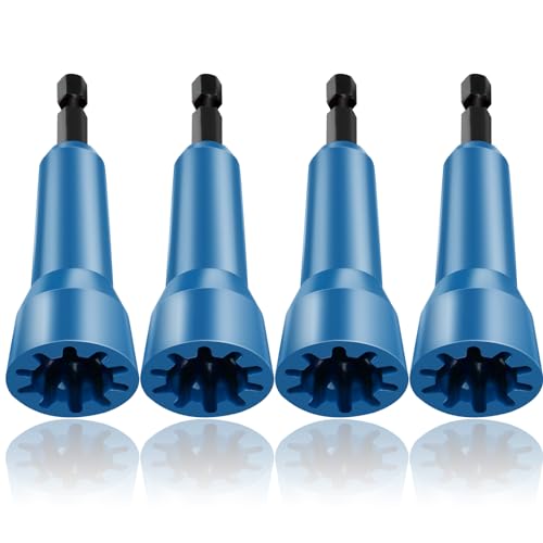 Image of Wire Twister Tool, Twist Wire Connector Socket, Driver with 1 /4 inch Chuck for electricians(4 Pack-blue)