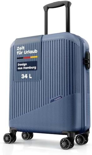 Travelite Handgepäck Koffer Bali Größe S, 55x39x20 cm, 2,5 kg, leicht | kratzfester ABS Hartschalenkoffer, Bordtrolley für Condor, Ryanair & Lufthansa, 4 Doppelrollen, Zahlenschlos