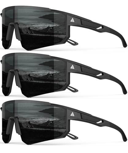 Image of Polarized Sports Sunglasses for Men Women, UV400 Protection Mens Sunglasses Wrap Around Sun Glasses for Cycling Running