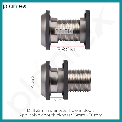 Image of Plantex Door Eye /Eye Hole for Main Door /Door Eye Viewer /Eye Viewer for Safe Secure Home /Office /Hotel - (Satin)