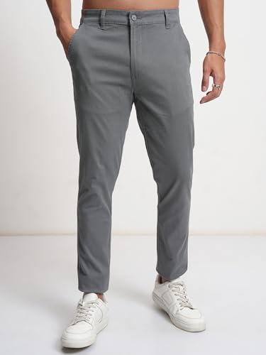 Image of Highlander Men's Slim Fit Formal Trousers | Ankle Length |Smart Trousers for Men | Chino Trousers for Men|Elegant Design | Comfortable Fabric for Daily Work & Formal Occasions