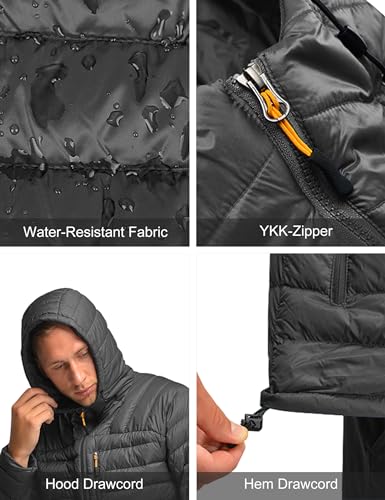 HARD LAND Men's Lightweight Puffer Jacket Insulated Water-Resistant Outdoor Winter Down Jacket for Men3