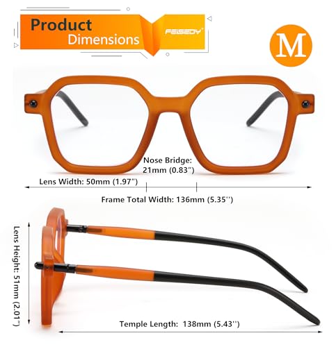 Image of FEISEDY Square Non Prescription Clear Lens Glasses Frame for Women Men Blue Light Blocking Eyeglasses B0155