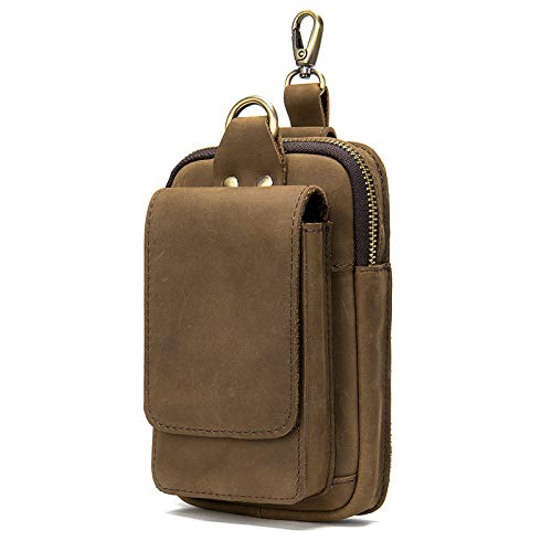 Borsa clip cintura per smartphone marrone