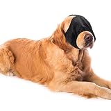 Xuniea Dog Calming Cap Dog Blindfold Shading Eye Cover Pet Anxiety Mask Muzzle Noise Ear Muffs for Noise Cancelling Grooming Anti Car Sickness(X-Large)