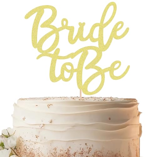 Decoración para tarta de novia con purpurina dorada, decoración de pastel de despedida de soltera, decoración de pastel de despedida de soltera para boda, compromiso o despedida de soltera, accesorios