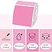 YEGAWEN Square Thermal Labels Stickers3 x3, Self-Adhesive Waterproof Square Direct Thermal Labels Stickers, Perforation Line Design- 300 Sheets/Pink Colors
