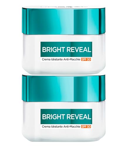 Crema facial antimanchas L'Oréal Bright Reveal SPF 50 blanqueadora y alisadora con niacinamida