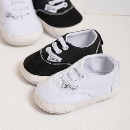 Image of Infant Baby Boys Girls Canvas Sneaker Toddler Slip On Anti Skid Newborn First Walkers Candy Shoes for 0-18 Months