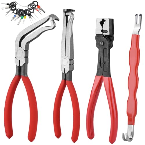 4 Pieces Electrical Disconnect Pliers for Cars, Automotive Electrical Terminal Connector Separator Removal Tool Remover, Electrical Connector Separator Tool Universal for Most Vehicles - Thumbnail 3