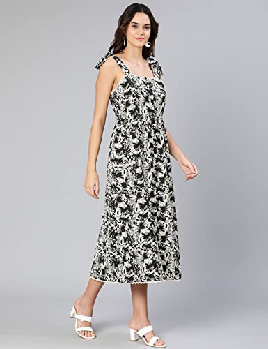 Image of oxolloxo Truffle Orange Printed Women Long Dress