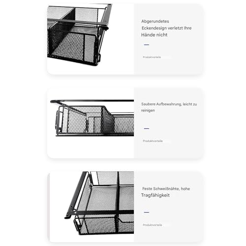 Rangement compact pour la maison Generisch en métal avec compartiment stylos sous table - 7