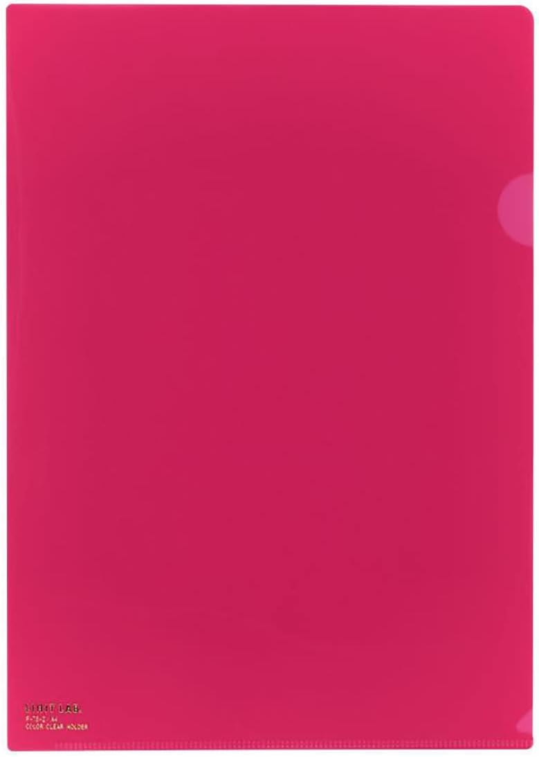 Lihit Lab F78-2_50 Clear Holder, 50 Pieces, A4, Red