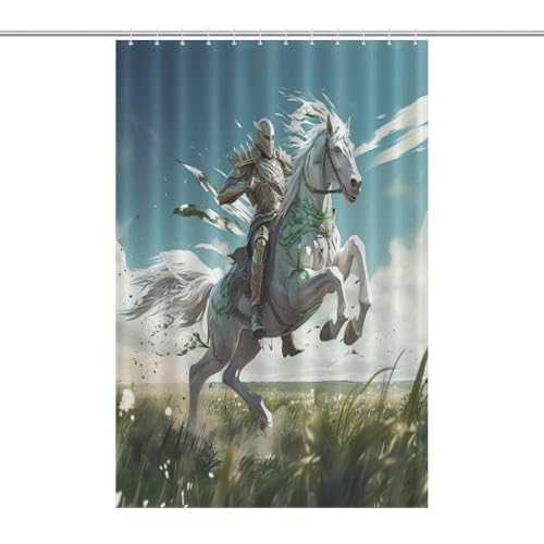 Rideau de douche cheval de qualité supérieure en polyester tissé résistant avec 12 œillets