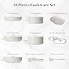 Sweetcrispy 12 pcs Pots and Pans Set, Nonstick Kitchen Induction Cookware Suit with Detachable Handle, Dishwasher Oven Safe, Milky White #1