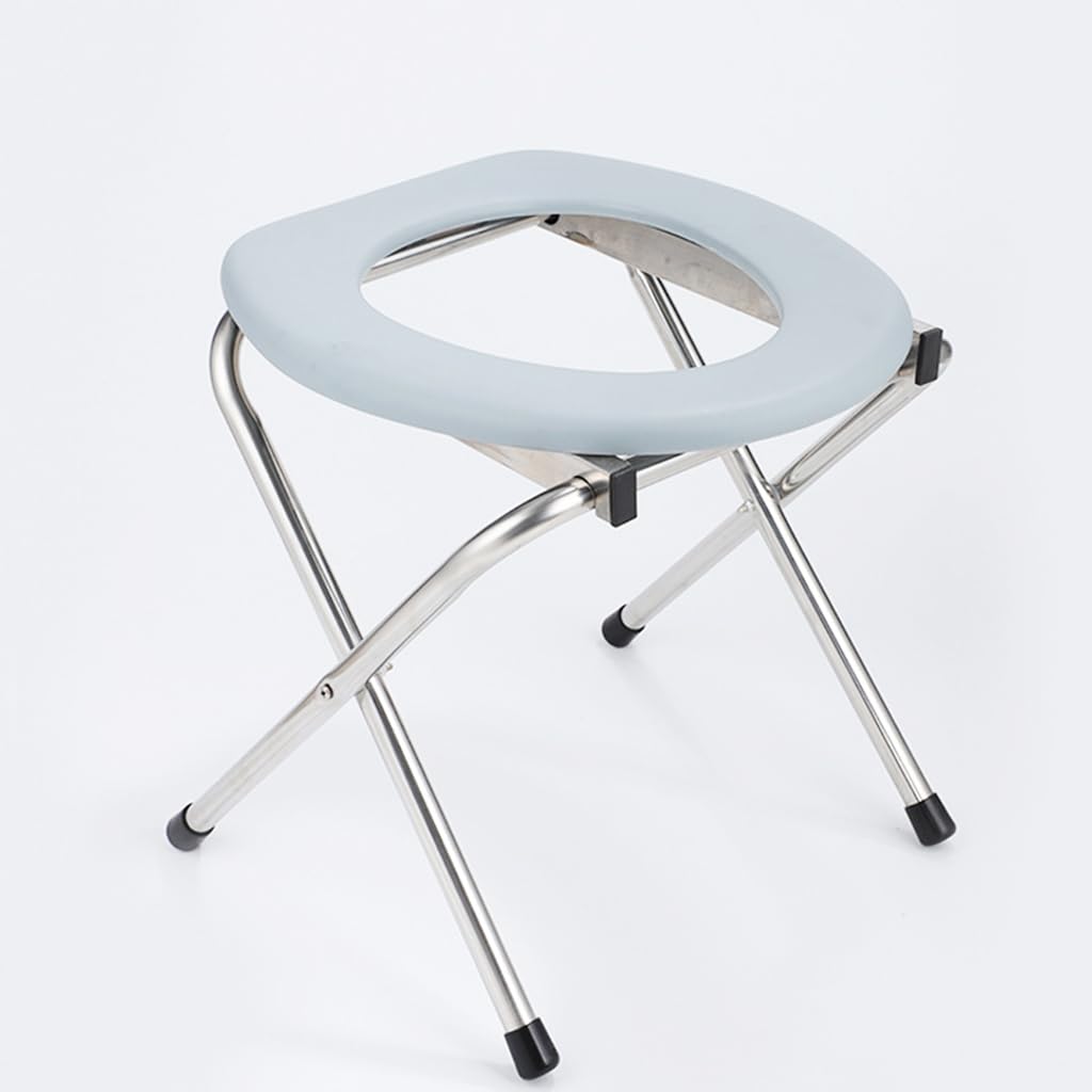 Portable Foldable Commode for Seat Chair Bedside Potty Chair with No-slip Feet