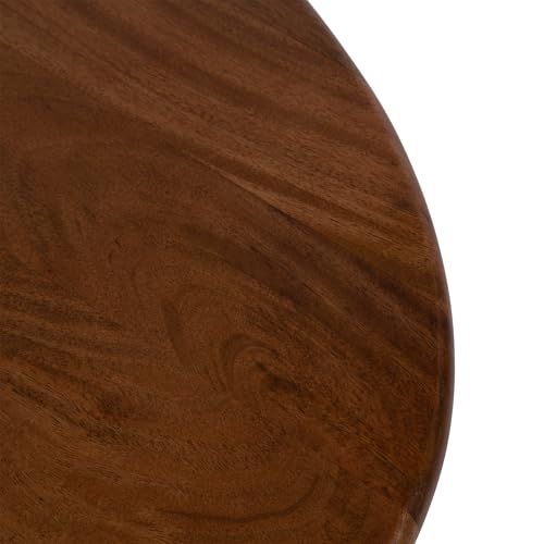 Kate and Laurel Tortola Modern Irregular Round Side Table, 22 x 18 x 20, Walnut Brown, Transitional Pebble End Table for Use as Bedroom Nightstand or Living Room Accent Table by Kate and Laurel - Used condition - Image 6