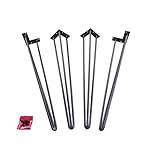29 Inch Hairpin Legs (Carbon Grey, Three-Rod)- Super Industrial Strength- 1/2 Inch Steel- Mid Century Modern - Set of 4 Table Legs