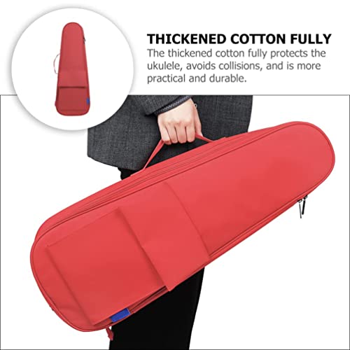 Image of Ukulele Durable Case Bag Cover 24 Inch Red Color Compatible for 24 to 26 Inch Guitar