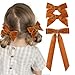 3PCS Velvet Hair Bow Brown Hair Ribbon Clips for women Girls Fall Alligator Hair Clips Hair Accessories Toddlers Kids Teens