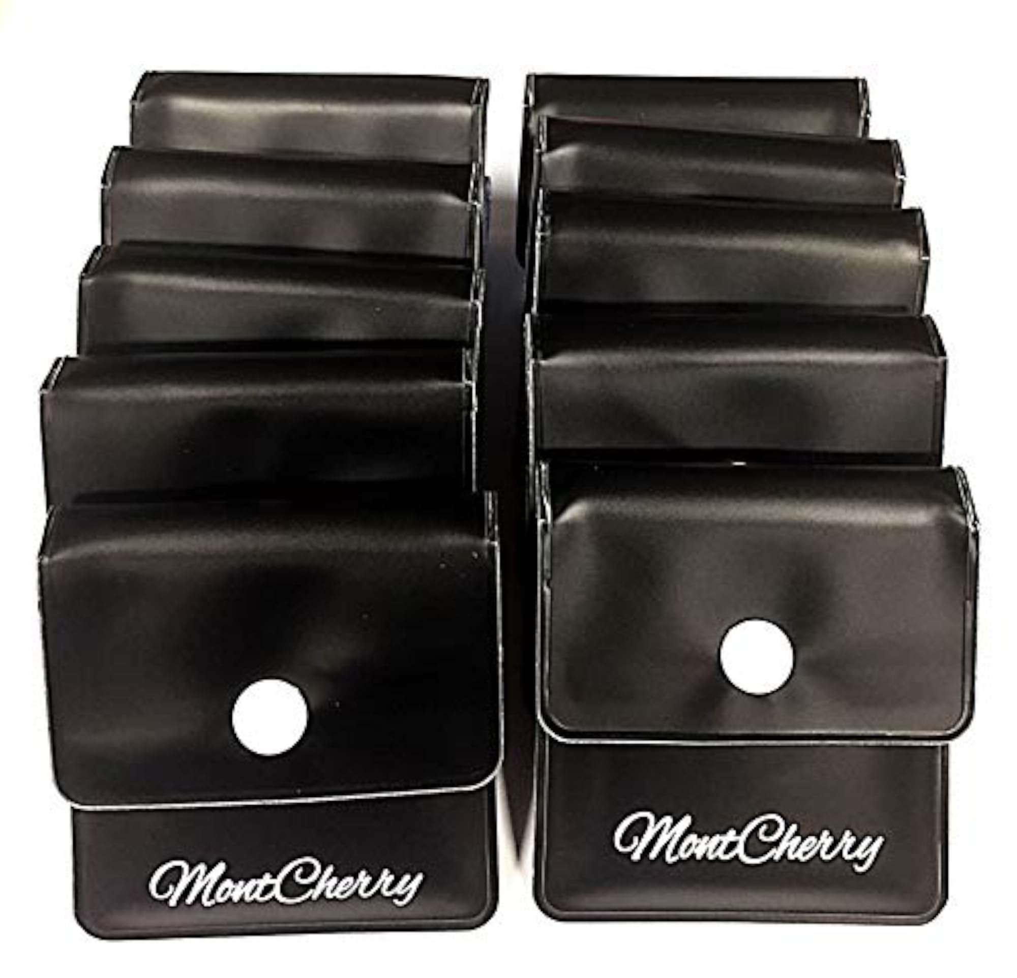 Ten Black Pocket Ashtrays