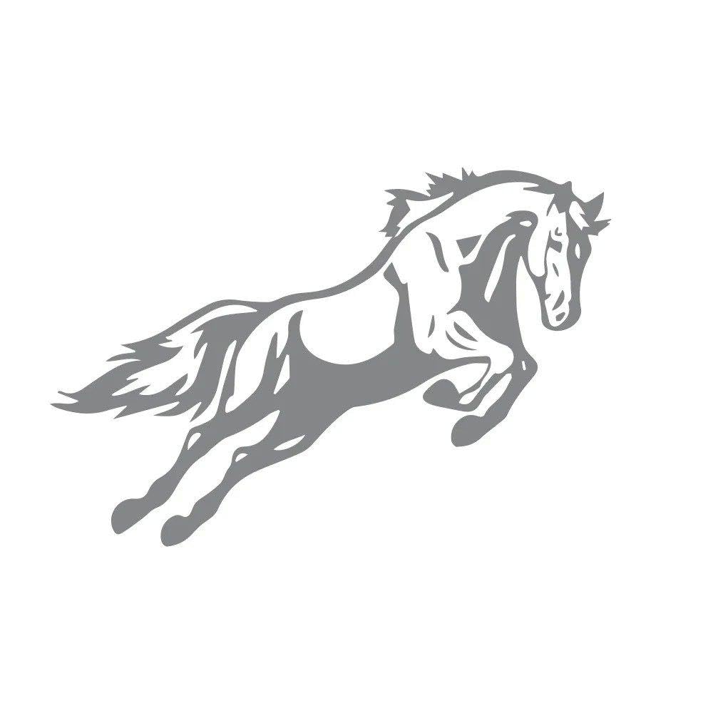 Jumping Horse Car Sticker Body Windshield Vinyl Decal Auto Exterior Decoration(Glossy Gray)