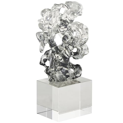 Escultura Decorativa Abstracta de Vidrio Transparente 6x3x10 pulg