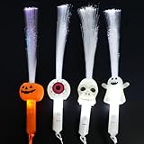 Booaee Barras Luminosas de Halloween,Barritas Luminosas de Fibra Juguetes Infantiles LED Halloween Juguetes Varillas de Fibra Luminosas LED, Palos Luminosos para Detalles Niños Regalo