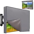 Outdoor TV Cover 52 to 55 Inches Weatherproof, Waterproof Outside TV Covers Heavy Duty 600D Oxford TV Covers Outdoor TV Screen Protectors Shield with Zippers for Flat Screen Outdoor TVs