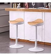 Kidol & Shellder Barkruk, set van 2, wit, in hoogte verstelbaar, 360° draaibare barstoelen van PU-leer