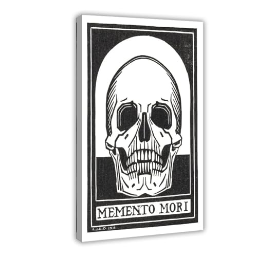 Impression sur toile crâne Memento Mori Julie De Graag 1916 tableau avec cadre suspendu 24cm