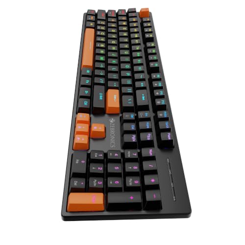 Image of Zebronics Max Ninja 104W 100% Mechanical Keyboard, Tri-Mode Type-C Rechargeable, N-Key Rollover, Linear Red Switches, 1000Hz Polling Rate, 104 Keys, Advanced Windows Software, Win & Mac Support