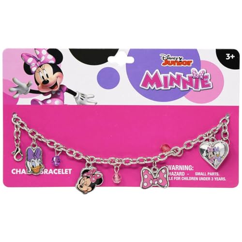 Disney Minnie Mouse Charm Bracelet for Girls - Bundle with Minnie Mouse and Daisy Duck Charm Bracelet and More | Disney Charm Bracelet Set3