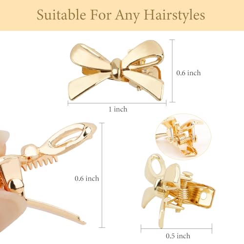 Pinzas pequeñas metálicas doradas para cabello 8 unidades miniatura 2