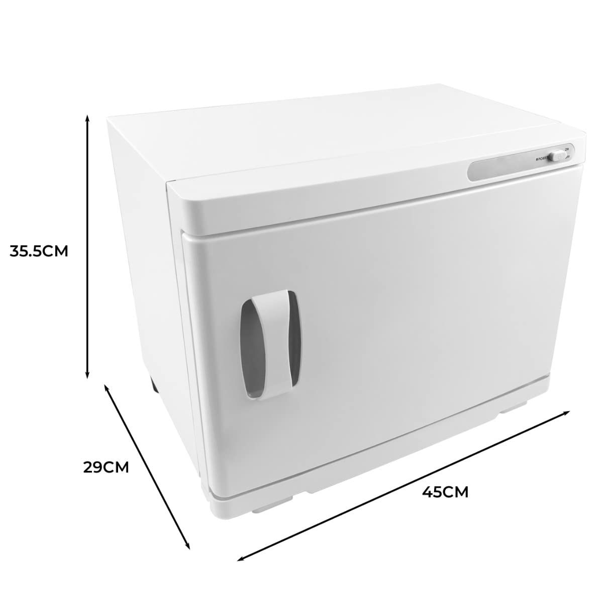 Kompressenwärmer Handtuchwärmer Wärmeschrank Weiß 23L UV-Sterilisation Elektrisch Schönheitssalon Spa Beauty Salon Kosmetik Edelstahl 2 Herausnehmbare Einlegeböden Abtropfschale 200W 2 x GRATIS Zangen