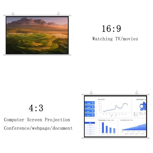 Pantalla de proyector manual 72 pulgadas 16:9 miniatura 3