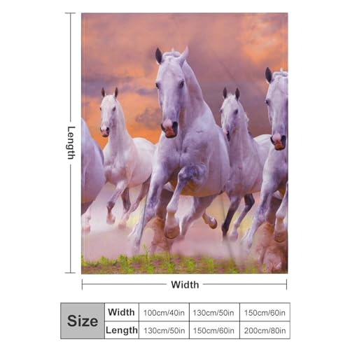 Couverture polaire cheval blanc de haute qualité pour lit de chambre