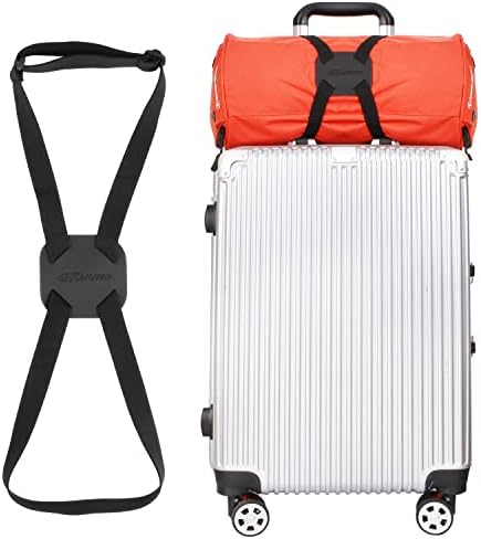 Luggage Straps Bag Bungees for Add a Bag Easy to Travel Suitcase Elastic Strap Belt (Black) …