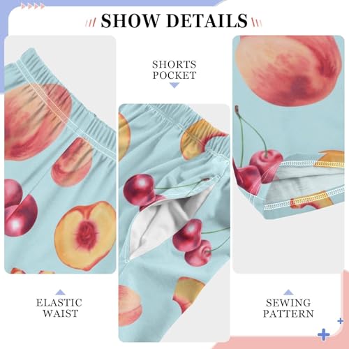 Peach Cherry Boys Pants Boys Athletic Pants Long Pant for Boywith Pockets Wide-Leg Size 6-14Y4