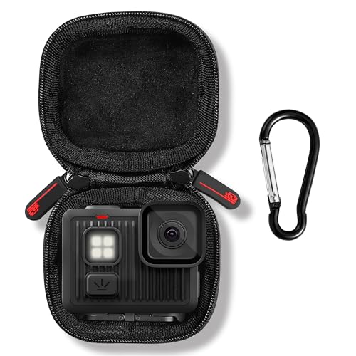 STARTRC VCR Étui de transport pour GoPro Lit Hero/Hero Accessoires Coque rigide PU Housse de rangement Mini sac de voyage Portable Étuis avec mousqueton...