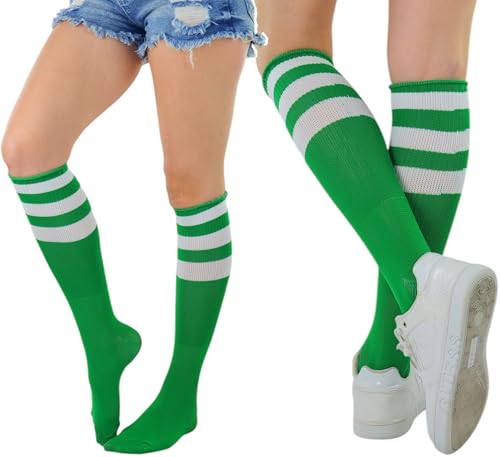 Image of ToBeInStyle Women's Premium Below Knee Athletic Socks w /Contrasting Wide Stripes