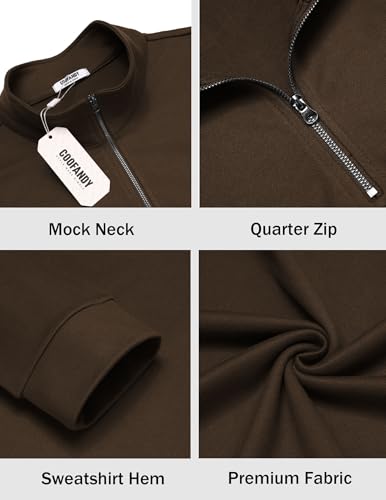 COOFANDY Men's Quarter Zip Pullover Mock Neck Quilted Sweatshirt Fleece Lightweight Casual Zipper Golf Shirts4