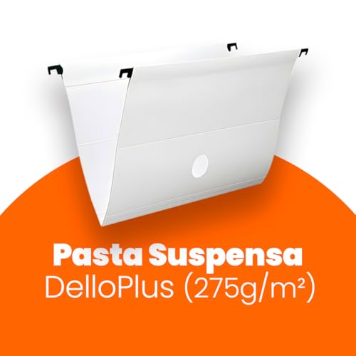 Dello - Pasta Suspensa Plastificada Delloplus 0099 - Branca - Pacote com 6 unidades
