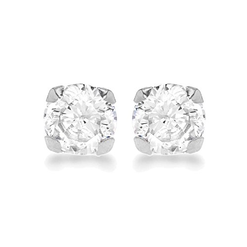 Preisvergleich Produktbild Carissima Gold Damen Rund Zirkonia Ohrstecker 9k(375) Weißgold 7mm