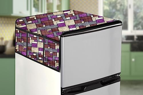Image of Stylista Refridgerator top Cover Suitable for Samsung RT34C4522B1 /HL, 301 Liter Fridge, Dimension (WXD) 65x111 CM, Seamless Pattern Magenta