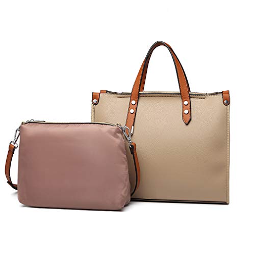 Miss Lulu Bolso de Mano Elegante 2Piezas Conjunto Cartera para Mujer Bolso de Hombro Sintético Piel