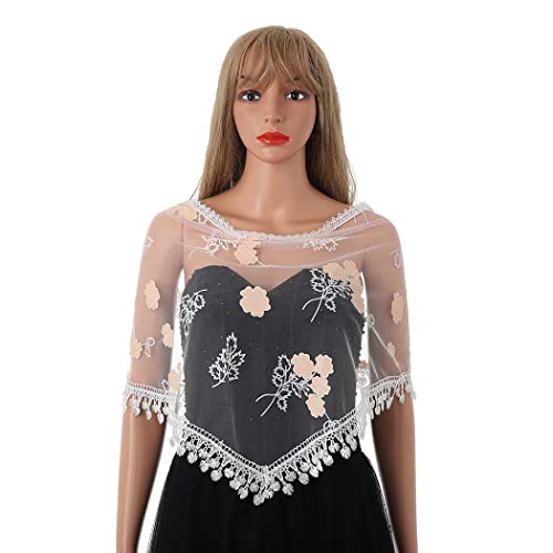 Wedding Church Veils Lace Scarf Floral Shawl Mass Tulle Head Covering Cathedral Mantilla Veil for Women4