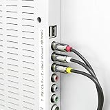 Cinch Kabel 5M, CableCreation 3xRCA Stecker auf 3xRCA Stecker, Video-Audio-AV Y-Splitter-Kabel Kompatibel mit Set-Top-Box, Lautsprecher, Verstärker, DVD-Player usw. 24K Vergoldetem Anschluss/16FT