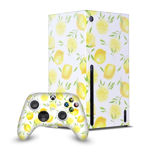 Skin Xbox Series X sous Licence Katerina Kirilova - Habillage Vinyle Citrons Anti-Bulles